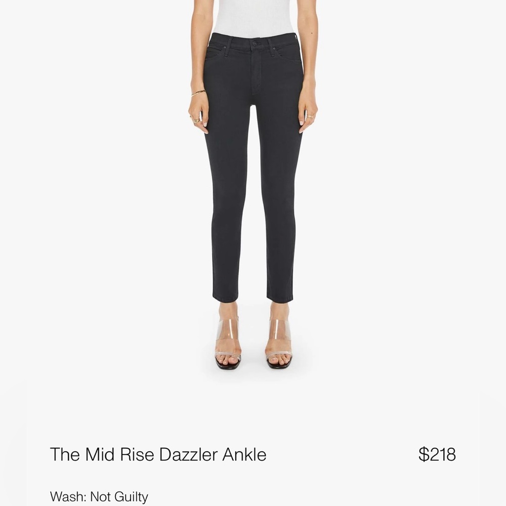 MOTHER DENIM Mid Rise Dazzler Ankle black Sz 31